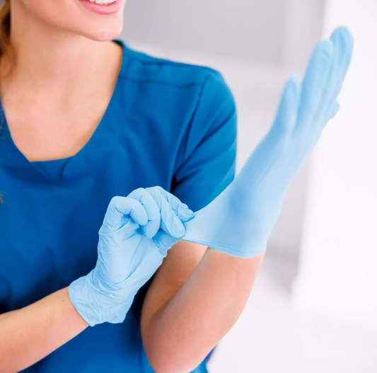 Guantes FLASH de Nítrilo sin Polvo 4,5g. Caja 100u.