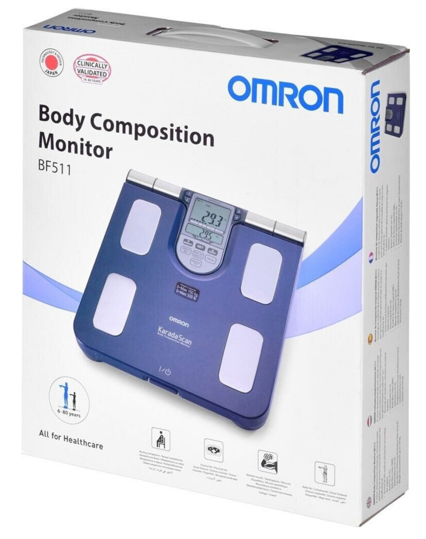 OMRON BF511 Báscula Profesional Composición Corporal 8 Sensores