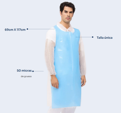 Delantal Polietileno Reforzado 50 Mic.