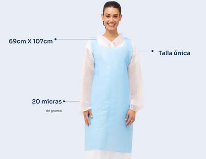 Delantal Polietileno 20 Mic. Caja de 1000 u.