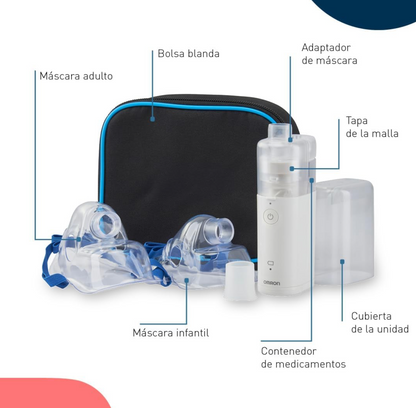 OMRON MicroAir Nebulizador Malla Portátil Silencioso 20dB