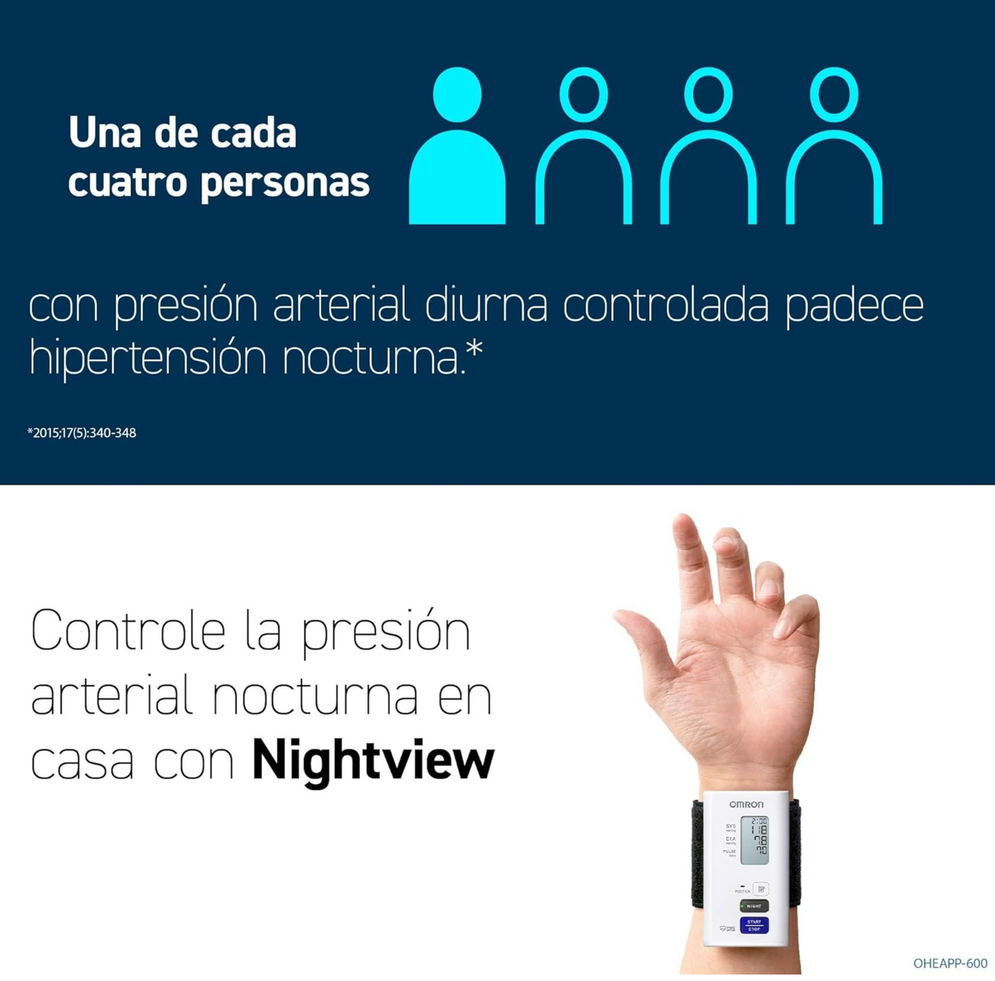 OMRON NightView HEM-9601T Tensiómetro Monitorización 24h Día y Noche