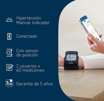 OMRON RS7 Intelli IT Tensiómetro Muñeca Bluetooth Sensor LED