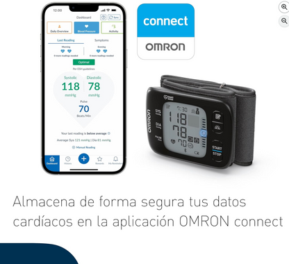 OMRON RS7 Intelli IT Tensiómetro Muñeca Bluetooth Sensor LED