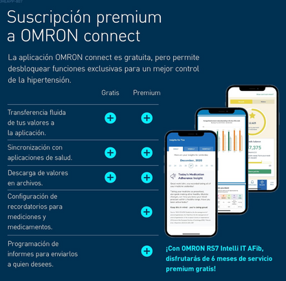 OMRON RS7 Intelli IT Tensiómetro Muñeca Bluetooth Sensor LED